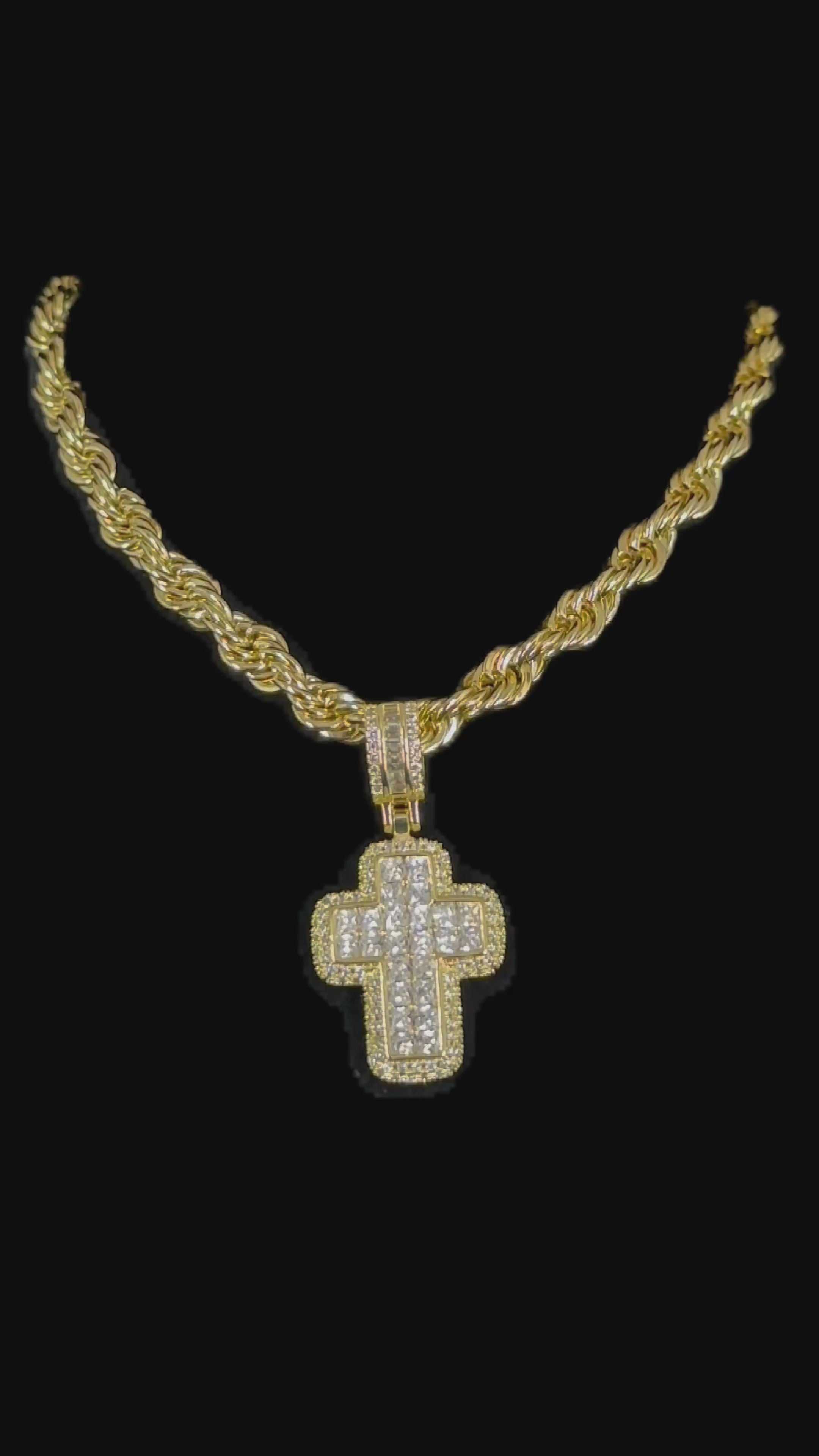 Mini Double Row Princess Cut Cross