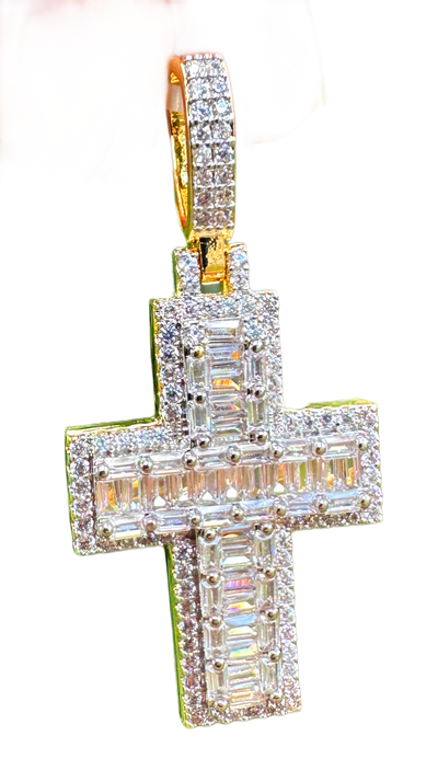 Baguette Cross Pendant (Small)