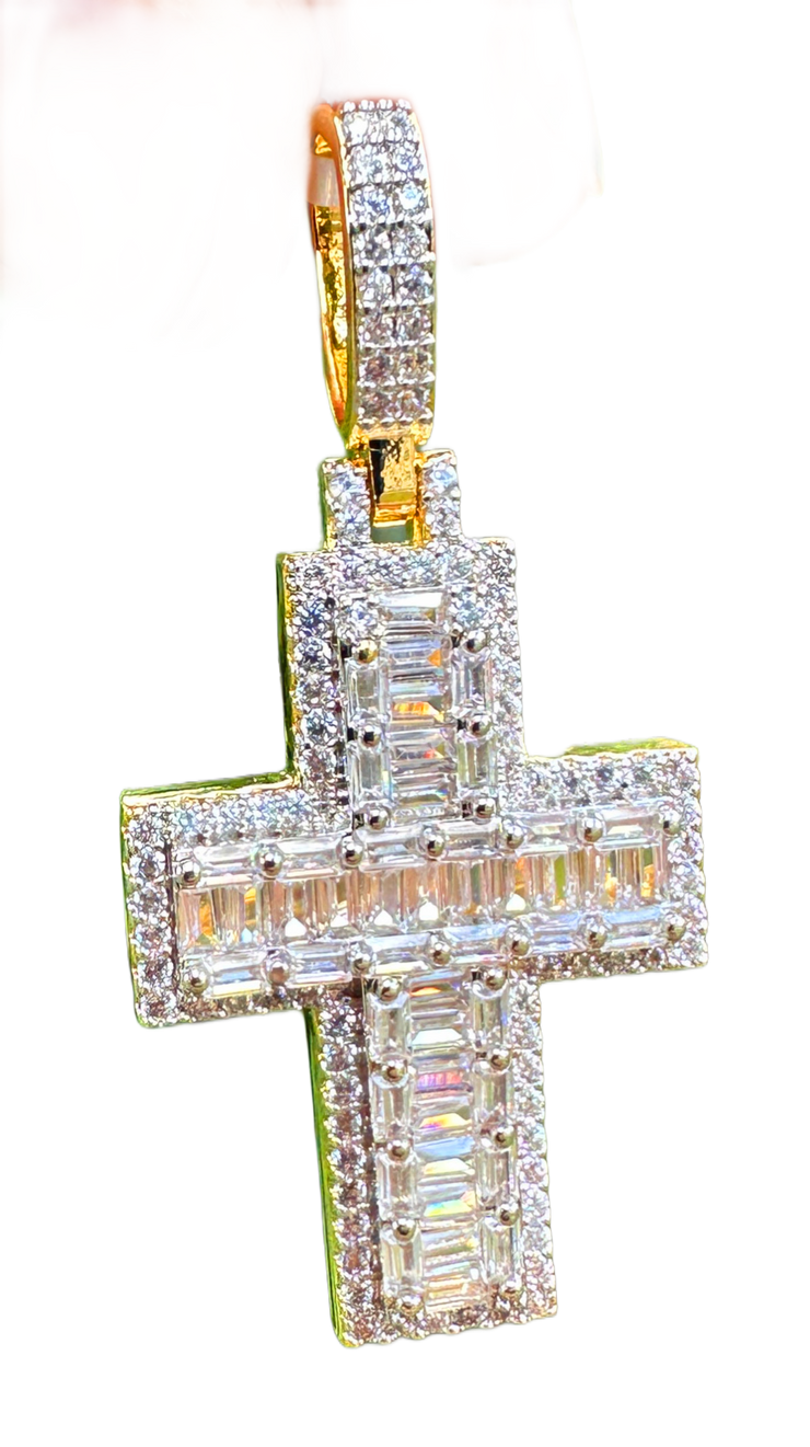 Baguette Cross Pendant (Small)