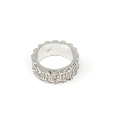 Encrusted White Gold Oyster Ring