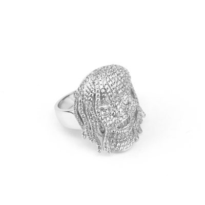 Encrusted White Gold Dread Ring